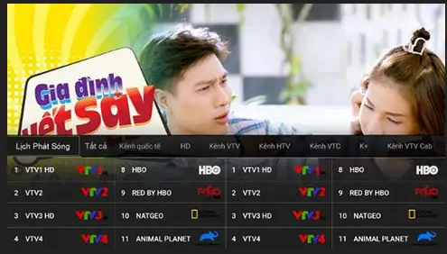 màn hình các kênh truyền hình mytv