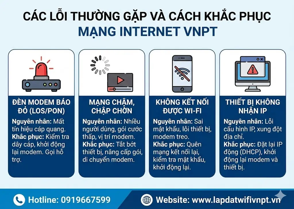 các lỗi thường gặp ở mạng vnpt