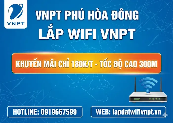 Lắp mạng Internet cáp quang VNPT tại xã Phú Hòa Đông Củ Chi