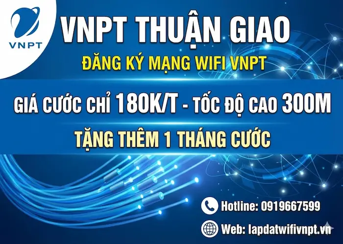 Bảng gi&aacute; cước internet VNPT Thuận Giao mới nhất 2026