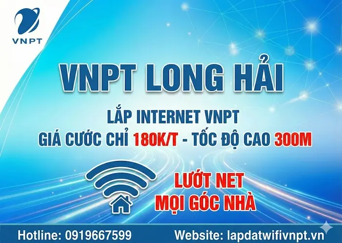 VNPT Long Hải khuyến m&atilde;i lắp internet wifi gi&aacute; cước chỉ 180K/th&aacute;ng