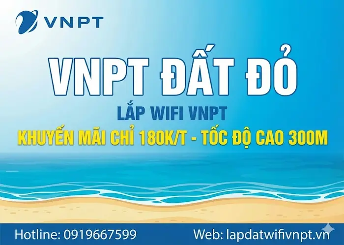 VNPT Đất Đỏ đăng ký mạng wifi tặng thêm 1 tháng cước giá rẻ 180k