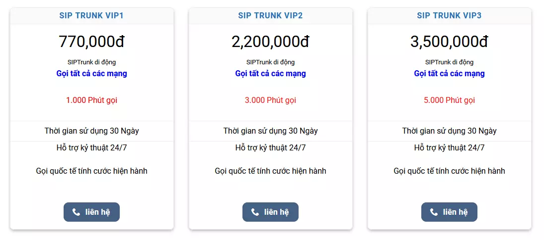 GÓI CƯỚC SIP TRUNK VNPT GỌI TẤT CẢ CÁC MẠNG